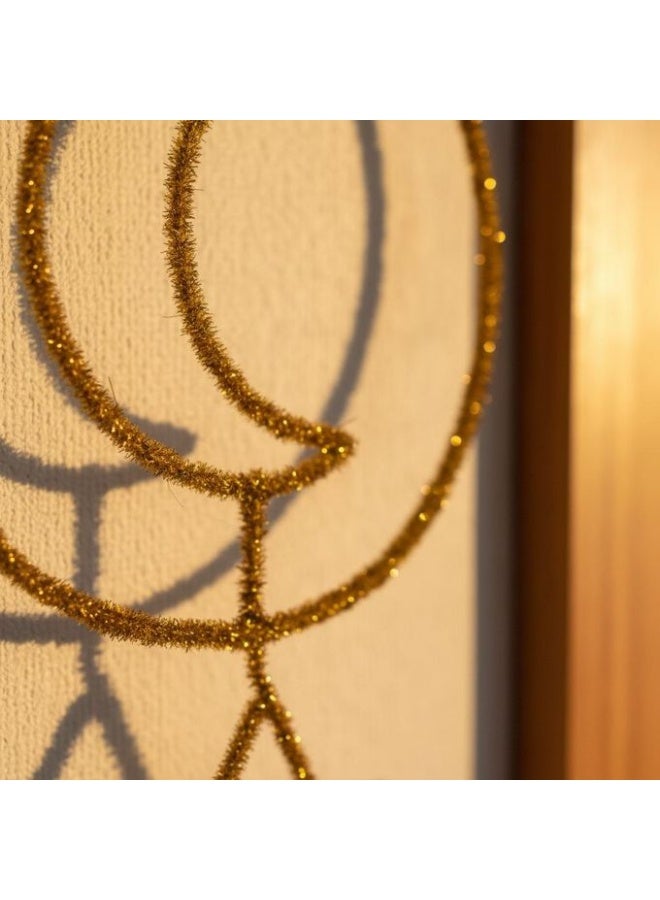 هوميرا زينة منزلية أنيقة على شكل هلال ونجمة ذهبية، تُعلق على الجدران والرفوف والطاولات، تُضفي لمسة دافئة وراقية على ديكور منزلك. قطعة ديكور أنيقة، وحدة واحدة. - Image 3